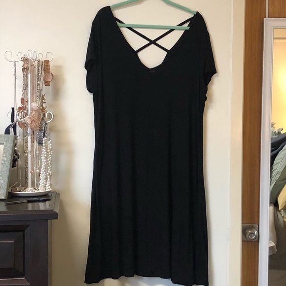 Lane Bryant Dresses & Skirts - Lane Bryant, Black swing crisscross dress 18/20